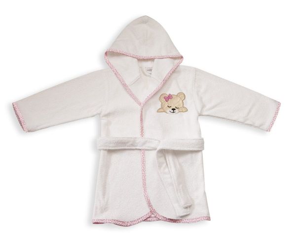 DIMcol ΜΠΟΥΡΝΟΥΖΙ bebe SLEEPING BEARS CUB 12 SIZE:04 ΛΕΥΚΟ/ΡΟΖ Cotton 100%