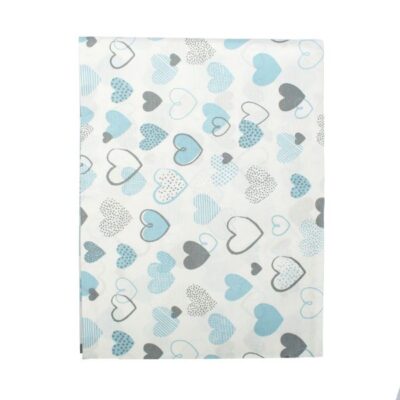 DIMcol ΠΑΝΑ ΧΑΣΕΣ bebe Hearts 08 80Χ80 Blue Cotton 100%