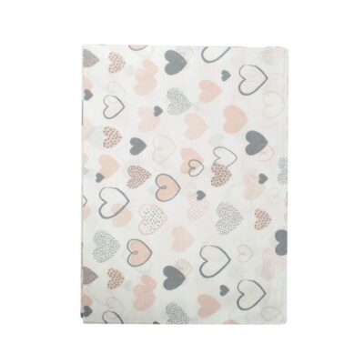 DIMcol ΠΑΝΑ ΧΑΣΕΣ bebe Hearts 09 80Χ80 Coral Cotton 100%