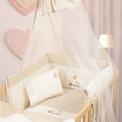 DIMcol ΠΑΝΤΑ bebe HAPPY BEARS 22 0,40X1,92 ΕΚΡΟΥ/ΜΠΕΖ Cotton 100% - Image 2