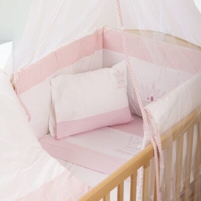 DIMcol ΠΑΝΤΑ bebe PRINCESS 33 0,40X1,92 ΛΕΥΚΟ/ΡΟΖ Cotton 100%