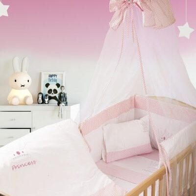 DIMcol ΠΑΝΤΑ bebe PRINCESS 33 0,40X1,92 ΛΕΥΚΟ/ΡΟΖ Cotton 100% - Image 2