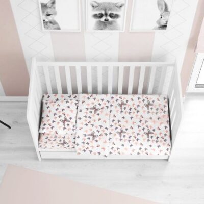 DIMcol ΠΑΠΛΩΜΑ ΕΜΠΡΙΜΕ bebe Butterfly 61 120Χ160 Coral Cotton 100%