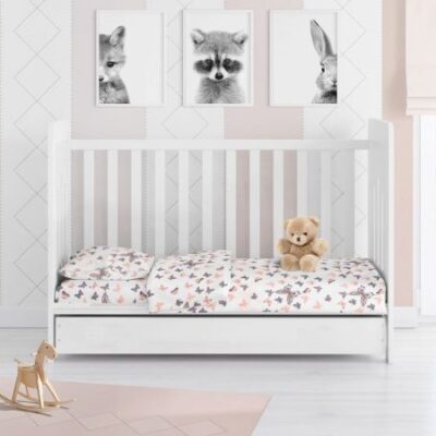 DIMcol ΠΑΠΛΩΜΑ ΕΜΠΡΙΜΕ bebe Butterfly 61 120Χ160 Coral Cotton 100% - Image 2