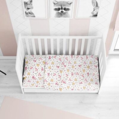 DIMcol ΠΑΠΛΩΜΑ ΕΜΠΡΙΜΕ bebe Elephant 172 120Χ160 Pink Cotton 100%