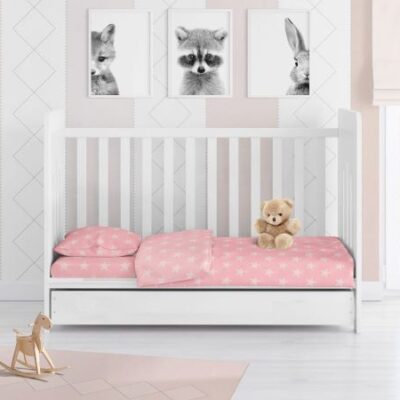 DIMcol ΠΑΠΛΩΜΑ ΕΜΠΡΙΜΕ bebe Star 32 120Χ160 ΡΟΖ Cotton 100% - Image 2