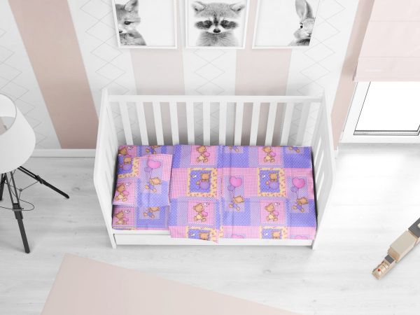 DIMcol ΠΑΠΛΩΜΑ ΕΜΠΡΙΜΕ bebe Baloon 75 120Χ160 Pink Flannel cotton 100%