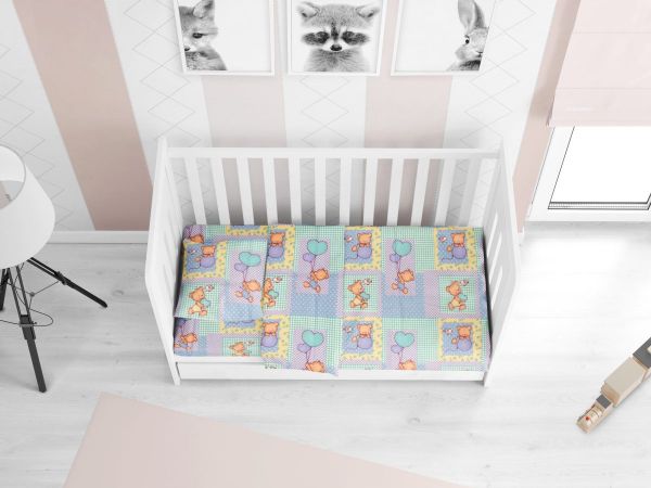 DIMcol ΠΑΠΛΩΜΑ ΕΜΠΡΙΜΕ bebe Baloon 77 120Χ160 Sky blue Flannel cotton 100%