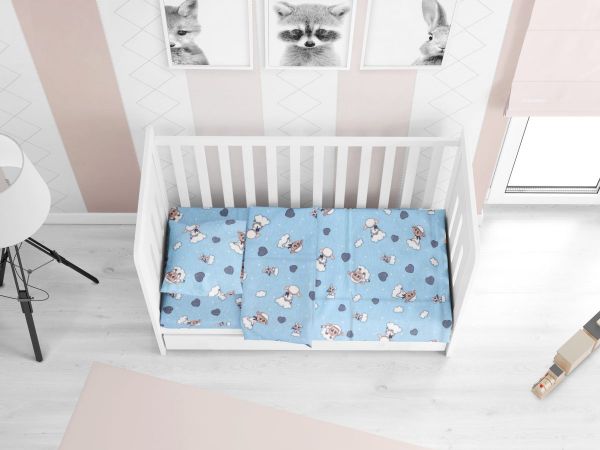 DIMcol ΠΑΠΛΩΜΑ ΕΜΠΡΙΜΕ bebe Προβατάκι 06 120Χ160 Sky blue Flannel cotton 100%