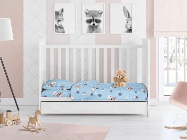 DIMcol ΠΑΠΛΩΜΑ ΕΜΠΡΙΜΕ bebe Προβατάκι 06 120Χ160 Sky blue Flannel cotton 100% - Image 2