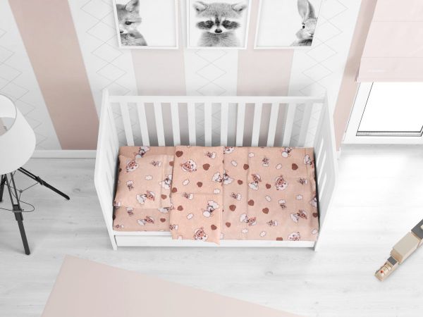 DIMcol ΠΑΠΛΩΜΑ ΕΜΠΡΙΜΕ bebe Προβατάκι 07 120Χ160 Beige Flannel cotton 100%