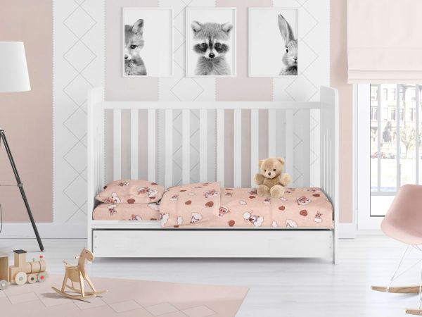 DIMcol ΠΑΠΛΩΜΑ ΕΜΠΡΙΜΕ bebe Προβατάκι 07 120Χ160 Beige Flannel cotton 100% - Image 2