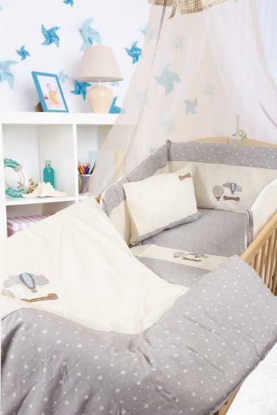 DIMcol ΠΑΠΛΩΜΑ bebe ΑΕΡΟΣΤΑΤΟ 01 100Χ140 ΕΚΡΟΥ/ΓΚΡΙ Cotton 100%