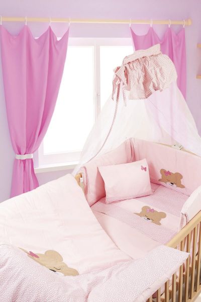 DIMcol ΠΡΟΙΚΑ ΜΩΡΟΥ 3 τεμ bebe SLEEPING BEARS CUB 14  ΡΟΖ Cotton 100%