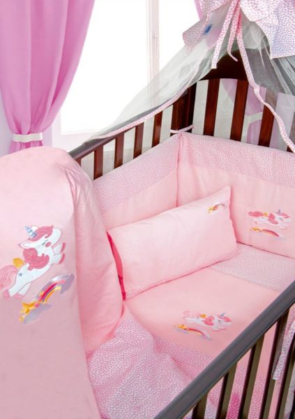 DIMcol ΠΡΟΙΚΑ ΜΩΡΟΥ 3 τεμ bebe UNICORN 41  ΡΟΖ Cotton 100%