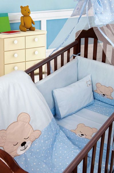 DIMcol ΠΡΟΙΚΑ ΜΩΡΟΥ 7 τεμ bebe SLEEPING BEARS CUB 13  ΣΙΕΛ Cotton 100%