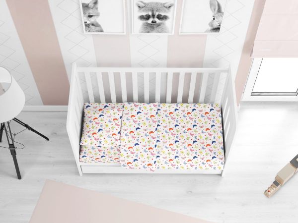 DIMcol ΣΕΝΤΟΝΙΑ ΕΜΠΡΙΜΕ ΣΕΤ 3 τεμ bebe Butterfly 49 120Χ160 Rotary Print Cotton 100%