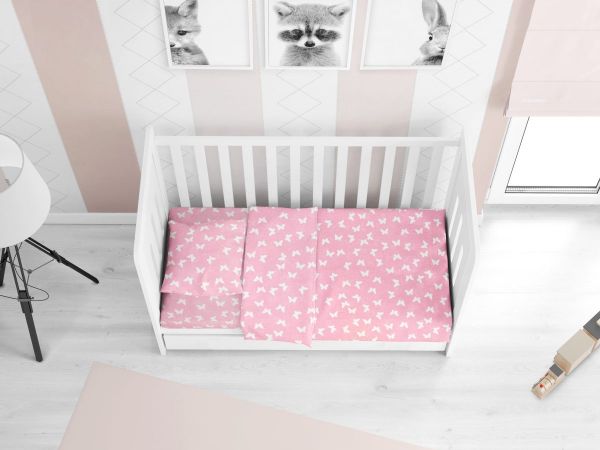 DIMcol ΣΕΝΤΟΝΙΑ ΕΜΠΡΙΜΕ ΣΕΤ 3 τεμ bebe Butterfly 50 120Χ160 Pink Cotton 100%