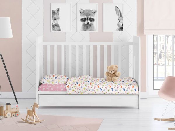 DIMcol ΣΕΝΤΟΝΙΑ ΕΜΠΡΙΜΕ ΣΕΤ 3 τεμ bebe Butterfly 52 120Χ160 Multi Pink Cotton 100% - Image 2