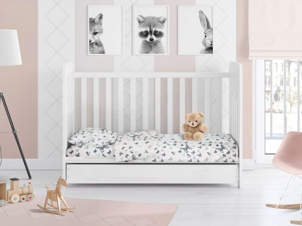 DIMcol ΣΕΝΤΟΝΙΑ ΕΜΠΡΙΜΕ ΣΕΤ 3 τεμ bebe Butterfly 57 120Χ160 Green Cotton 100% - Image 2