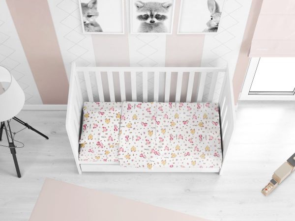 DIMcol ΣΕΝΤΟΝΙΑ ΕΜΠΡΙΜΕ ΣΕΤ 3 τεμ bebe Elephant 172 120Χ160 Pink Cotton 100%