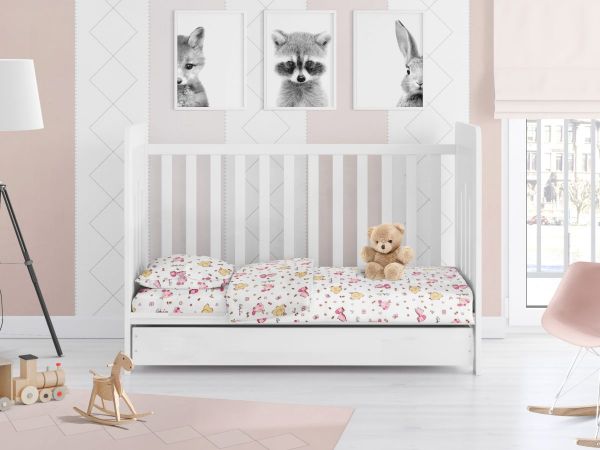 DIMcol ΣΕΝΤΟΝΙΑ ΕΜΠΡΙΜΕ ΣΕΤ 3 τεμ bebe Elephant 172 120Χ160 Pink Cotton 100% - Image 2