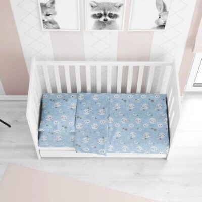 DIMcol ΣΕΝΤΟΝΙΑ ΕΜΠΡΙΜΕ ΣΕΤ 3 τεμ bebe Smile 81 120Χ160 Blue Cotton 100%