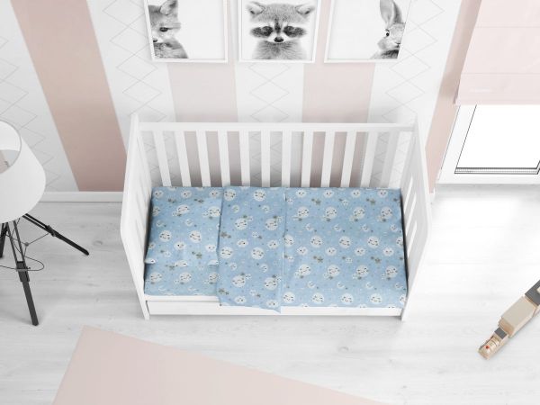 DIMcol ΣΕΝΤΟΝΙΑ ΕΜΠΡΙΜΕ ΣΕΤ 3 τεμ bebe Smile 81 120Χ160 Blue Cotton 100%