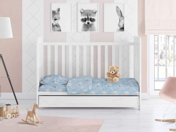 DIMcol ΣΕΝΤΟΝΙΑ ΕΜΠΡΙΜΕ ΣΕΤ 3 τεμ bebe Smile 81 120Χ160 Blue Cotton 100% - Image 2