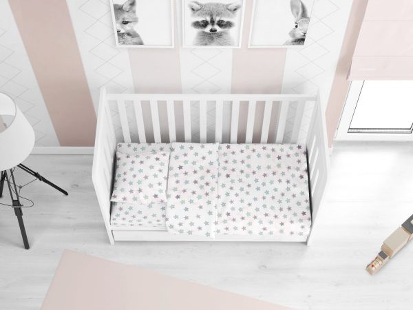 DIMcol ΣΕΝΤΟΝΙΑ ΕΜΠΡΙΜΕ ΣΕΤ 3 τεμ bebe Star 101 120Χ160 Green Cotton 100%
