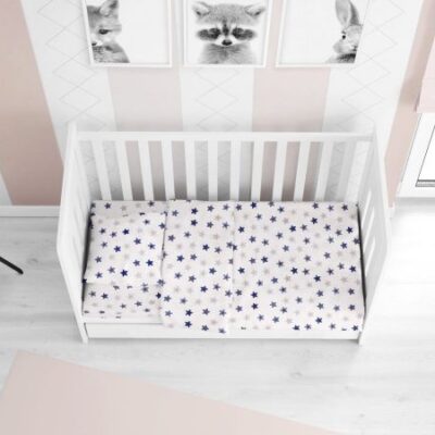 DIMcol ΣΕΝΤΟΝΙΑ ΕΜΠΡΙΜΕ ΣΕΤ 3 τεμ bebe Star 102 120Χ160 Blue Cotton 100%