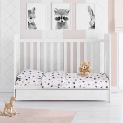 DIMcol ΣΕΝΤΟΝΙΑ ΕΜΠΡΙΜΕ ΣΕΤ 3 τεμ bebe Star 102 120Χ160 Blue Cotton 100% - Image 2
