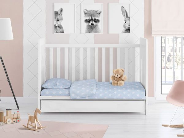 DIMcol ΣΕΝΤΟΝΙΑ ΕΜΠΡΙΜΕ ΣΕΤ 3 τεμ bebe Star 33 120Χ160 ΣΙΕΛ Cotton 100% - Image 2