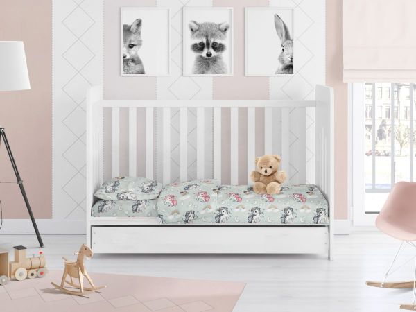 DIMcol ΣΕΝΤΟΝΙΑ ΕΜΠΡΙΜΕ ΣΕΤ 3 τεμ bebe UNICORN 106 120Χ160 Green Cotton 100% - Image 2