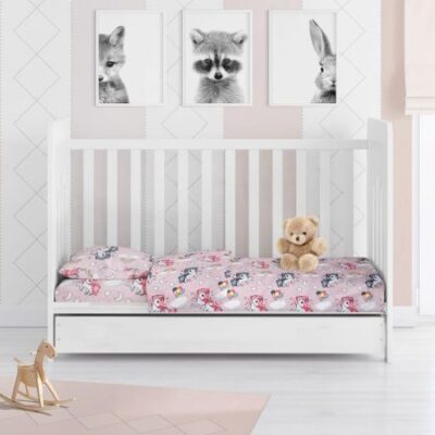DIMcol ΣΕΝΤΟΝΙΑ ΕΜΠΡΙΜΕ ΣΕΤ 3 τεμ bebe UNICORN 107 120Χ160 Lila Cotton 100% - Image 2