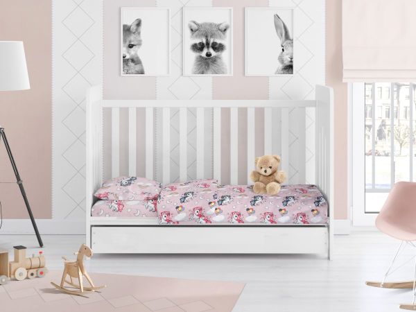 DIMcol ΣΕΝΤΟΝΙΑ ΕΜΠΡΙΜΕ ΣΕΤ 3 τεμ bebe UNICORN 107 120Χ160 Lila Cotton 100% - Image 2