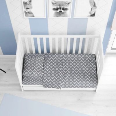 DIMcol ΣΕΝΤΟΝΙΑ ΕΜΠΡΙΜΕ ΣΕΤ 3 τεμ bebe Windows 135 120Χ160 Grey Cotton 100%
