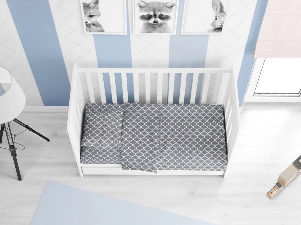 DIMcol ΣΕΝΤΟΝΙΑ ΕΜΠΡΙΜΕ ΣΕΤ 3 τεμ bebe Windows 135 120Χ160 Grey Cotton 100%