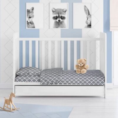 DIMcol ΣΕΝΤΟΝΙΑ ΕΜΠΡΙΜΕ ΣΕΤ 3 τεμ bebe Windows 135 120Χ160 Grey Cotton 100% - Image 2