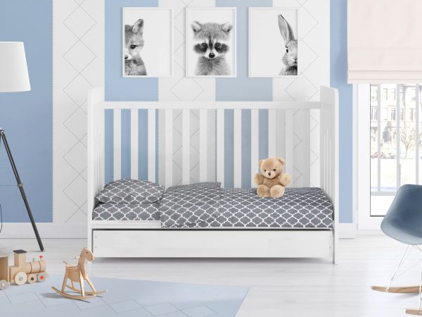 DIMcol ΣΕΝΤΟΝΙΑ ΕΜΠΡΙΜΕ ΣΕΤ 3 τεμ bebe Windows 135 120Χ160 Grey Cotton 100% - Image 2