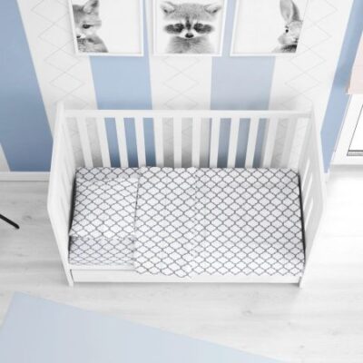 DIMcol ΣΕΝΤΟΝΙΑ ΕΜΠΡΙΜΕ ΣΕΤ 3 τεμ bebe Windows 136 120Χ160 White Cotton 100%