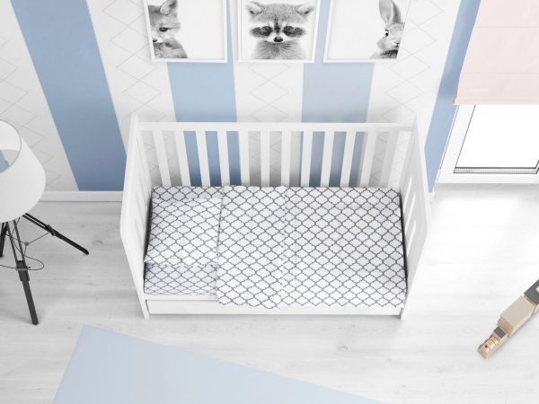 DIMcol ΣΕΝΤΟΝΙΑ ΕΜΠΡΙΜΕ ΣΕΤ 3 τεμ bebe Windows 136 120Χ160 White Cotton 100%