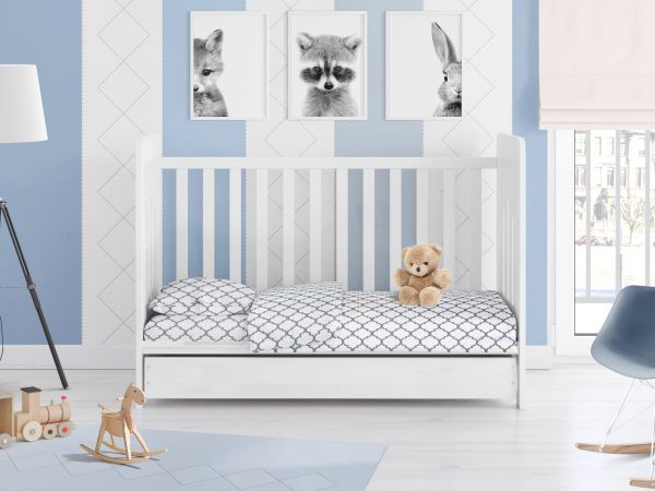 DIMcol ΣΕΝΤΟΝΙΑ ΕΜΠΡΙΜΕ ΣΕΤ 3 τεμ bebe Windows 136 120Χ160 White Cotton 100% - Image 2