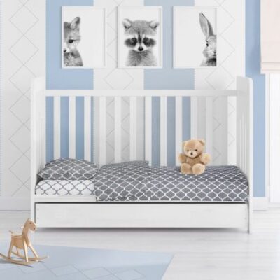 DIMcol ΣΕΝΤΟΝΙΑ ΕΜΠΡΙΜΕ ΣΕΤ 3 τεμ bebe Windows Multi 137 120Χ160 Grey-White Cotton 100% - Image 2