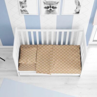 DIMcol ΣΕΝΤΟΝΙΑ ΕΜΠΡΙΜΕ ΣΕΤ 3 τεμ bebe Windows 150 120Χ160 Beige Cotton 100%