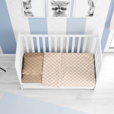 DIMcol ΣΕΝΤΟΝΙΑ ΕΜΠΡΙΜΕ ΣΕΤ 3 τεμ bebe Windows Multi 152 120Χ160 White-Beige Cotton 100% - Image 2