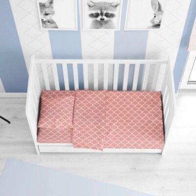 DIMcol ΣΕΝΤΟΝΙΑ ΕΜΠΡΙΜΕ ΣΕΤ 3 τεμ bebe Windows 160 120Χ160 Coral Cotton 100%