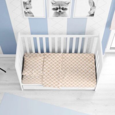 DIMcol ΣΕΝΤΟΝΙΑ ΕΜΠΡΙΜΕ ΣΕΤ 3 τεμ bebe Windows 151 120Χ160 White-Beige Cotton 100%