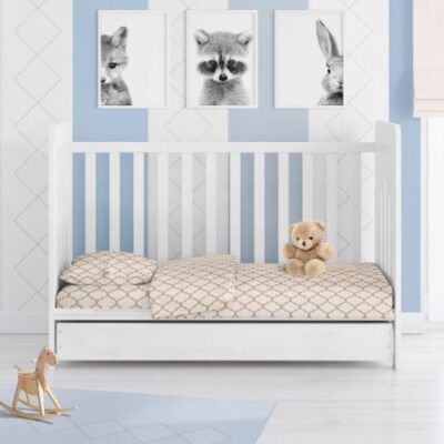 DIMcol ΣΕΝΤΟΝΙΑ ΕΜΠΡΙΜΕ ΣΕΤ 3 τεμ bebe Windows 151 120Χ160 White-Beige Cotton 100% - Image 2