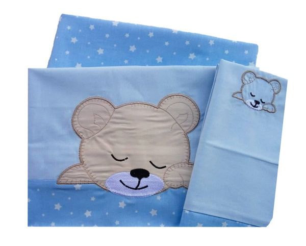 DIMcol ΣΕΝΤΟΝΙΑ ΣΕΤ 3 τεμ bebe SLEEPING BEARS CUB 13 120Χ170 ΣΙΕΛ Cotton 100%